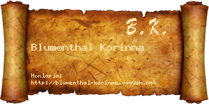 Blumenthal Korinna névjegykártya